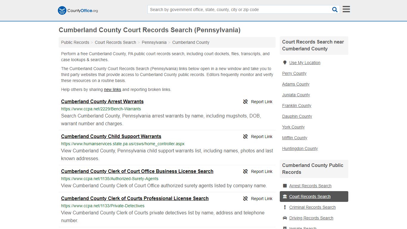 Court Records Search - Cumberland County, PA (Adoptions ...