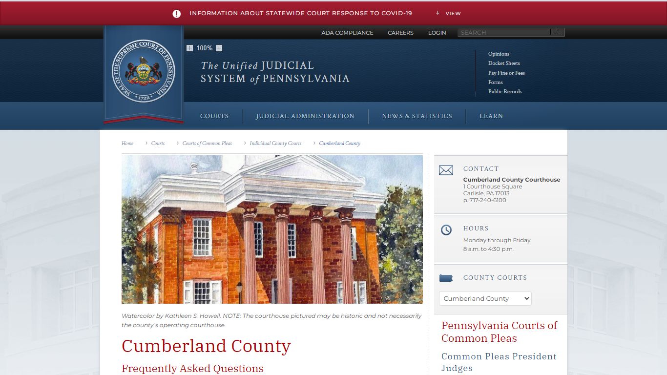 Cumberland County | Individual County Courts | Courts of ...